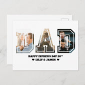 VATER Letter Cutout Foto Collage Vatertag Postkarte (Vorne/Hinten)