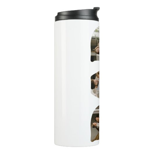 VATER Letter Foto Collage Vatertag Thermosbecher (Nach links gedreht)