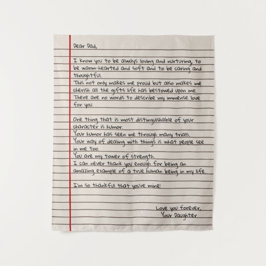 Vater Letter Gift für den Vater Wandteppich (Vorderseite)