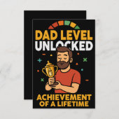 Vater Level entsperrt - Funny Vatertag Geschenk Dankeskarte (Vorne/Hinten)