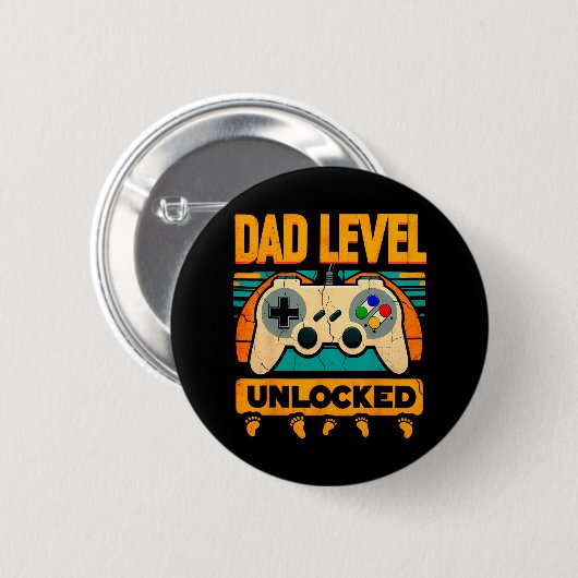 Vater Level Entsperrt Vater&#; s Day New Dad Button (Vorne & Hinten)