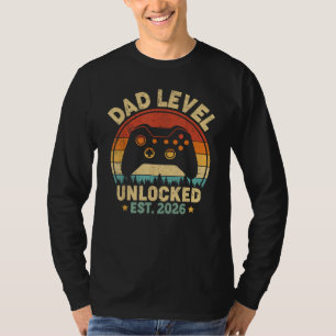 Vater-Level freigeschaltet 2026 Für Papa Video-Spi T-Shirt