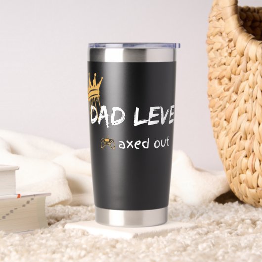 Vater Level Maximiert Retro-Gamer-Kunst Thermobecher (Wohnzimmer)