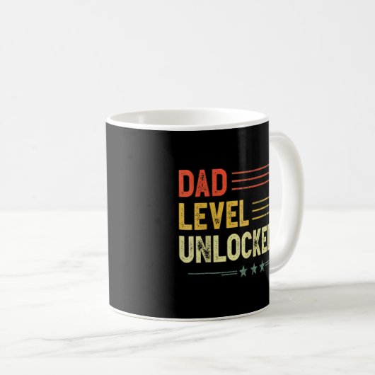 Vater Level Unlock New Dad Vaterschwangerschaft An Kaffeetasse (VorderseiteRechts)