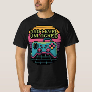 VATER-LEVEL UNLOCKIERT - Classic Pixel Gamer Editi T-Shirt