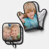 Vater Liebe Foto Ofenhandschuh & Topflappen-Set (Vorderseite/Rückseite)