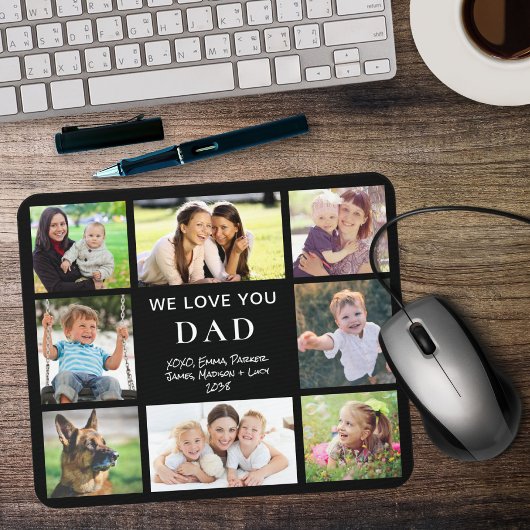 Vater Liebe Sie Foto Collage Black Mousepad