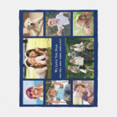 Vater Liebe Sie Foto Collage Blue Fleecedecke (Vorderseite)