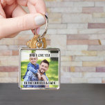 Vater Liebe Sie zum Außenfeld und zum Foto Zurück Schlüsselanhänger<br><div class="desc">Foto Schlüsselanhänger mit vollständig bearbeitbaren Formulierungen und Ihrem eigenen Foto. Der Wortlaut lautet derzeit "Papa I Liebe you to the outfield & back" - perfekt für einen Baseball Papa! Aber Sie können dies behalten oder bearbeiten, wie Sie möchten. Das Design ist in moderner Typografie und handgeschriebener Schrift geschrieben. Bitte stöbern...</div>
