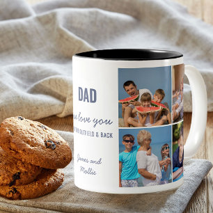 Vater Liebe Sie zur Outfield & Back Foto Collage Zweifarbige Tasse