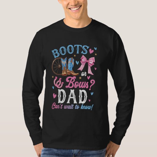 Vater-Lieben für Stiefel oder Bows Geschlechtsdeko T-Shirt (Vorderseite)