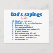 Vater Lieblings-Redewendungen Postkarte (Vorderseite)