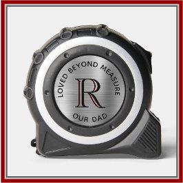 Vater liebt jenseits von Messstahl Grau Monogramm Maßband