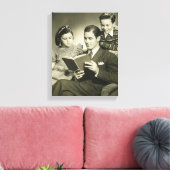 Vater liest auf Sohn Leinwanddruck (Insitu (Wohnzimmer))