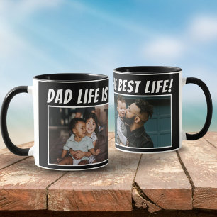 Vater Life ist das beste Leben 2 Fotos Pater Black Tasse