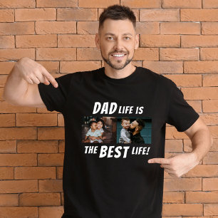 Vater Life ist das beste Leben 2 Fotos Vater T-Shirt