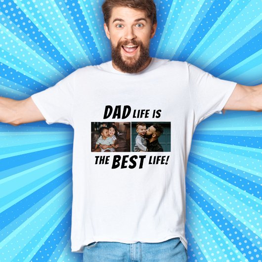 Vater Life ist das beste Leben 2 Fotos Vater T-Shirt