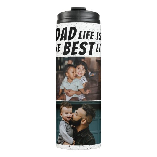Vater Life ist das beste Leben 2 Fotos Vater Thermosbecher (Vorderseite)
