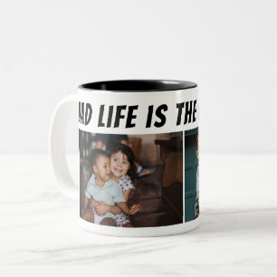 Vater Life ist das beste Leben 2 Fotos Vater Zweifarbige Tasse