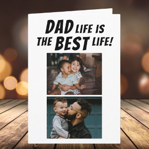 Vater Life ist das beste Leben 3 Fotos Vatertag Karte