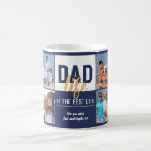Vater Life Zitat 8 Foto Collage Blue Kaffeetasse (Mittel)