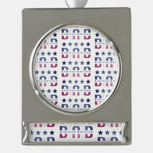 Vater Limited Edition Banner-Ornament Silber (Vorderseite)
