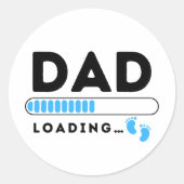 Vater Loading Baby Boy Blue Bald zu Daddy Runder Aufkleber (Vorderseite)