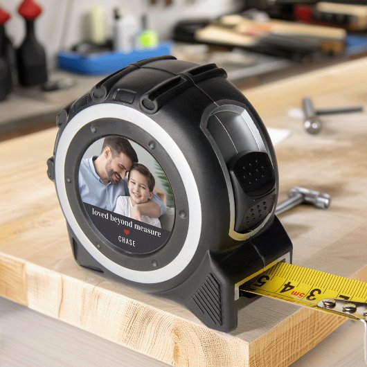 Vater "Loved Beyond Measure" Foto & Name Maßband