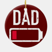 Vater-Low-Batterie-Geschenk für den Vater Keramik Ornament (Hinten)