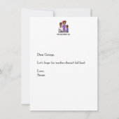 Vater macht die Hausaufgaben des Sohnes Flat Card (Rückseite)