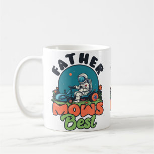 Vater mäht am besten Atronaut Design Landschaftsgä Kaffeetasse
