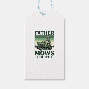Vater mäht am besten Vintage-Rasenmäher-Shirt-Desi Geschenkanhänger