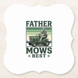 Vater mäht am besten Vintage-Rasenmäher-Shirt-Desi Untersetzer