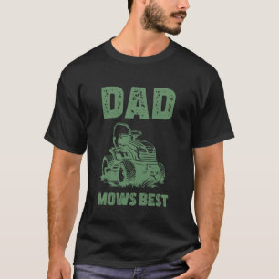 Vater mäht Garten Vater Retro Rasenmähen T-Shirt