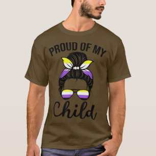 Vater-Mama des "My Child Me I"-Flag mit nicht binä T-Shirt