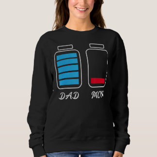Vater-Mama für eine Low-Akku-Familie Sweatshirt