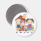 Vater, Mama, große Schwester, kleine Brüderfamilie Magnet (Vorderseite/Rückseite)