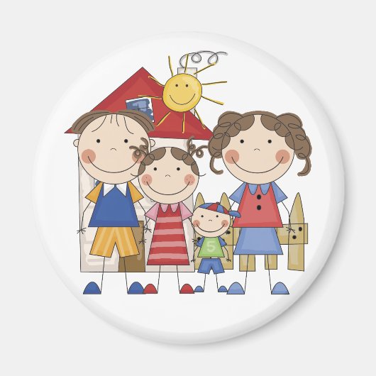 Vater, Mama, große Schwester, kleine Brüderfamilie Magnet (Vorne)