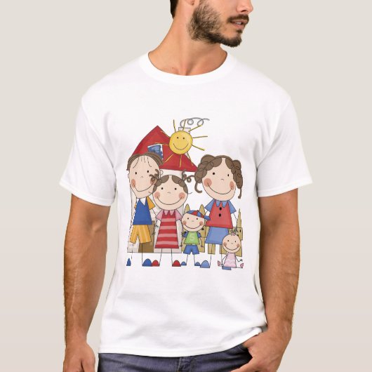 Vater, Mama, große Schwester, mittlerer Bruder, T-Shirt (Vorderseite)