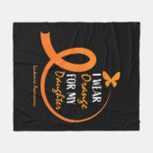 Vater Mama I Orange für meine Tochter Leukämie Awa Fleecedecke (Vorderseite (Horizontal))