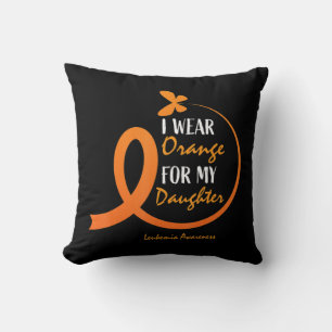 Vater Mama I Orange für meine Tochter Leukämie Awa Kissen