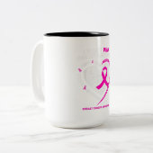 Vater Mama ich trage Rosa für meinen Brustkrebs al Zweifarbige Tasse (Vorderseite Links)