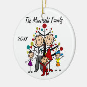 Vater, Mama, Junge, Mädchen, Kleinkind Keramikornament (Links)