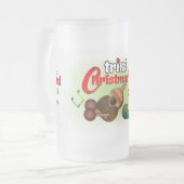 Vater / Mama (oder Name) mit Liebe Trini Weihnacht Mattglas Bierglas (Vorderseite Links)