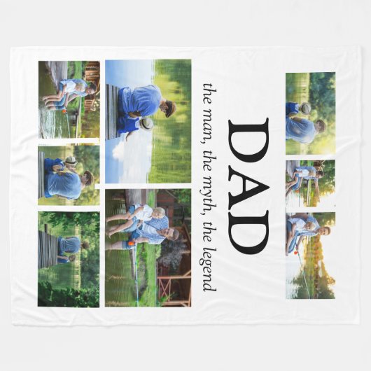 Vater Man Myth Legend 8 FotoCollage Fleecedecke (Vorderseite (Horizontal))