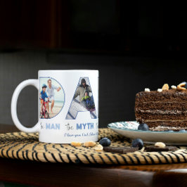 VATER Man Myth Legend Foto Cutout Briefe Vater Kaffeetasse