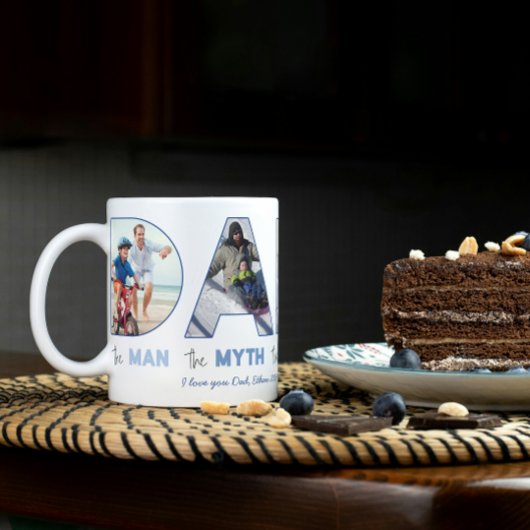 VATER Man Myth Legend Foto Cutout Briefe Vater Kaffeetasse