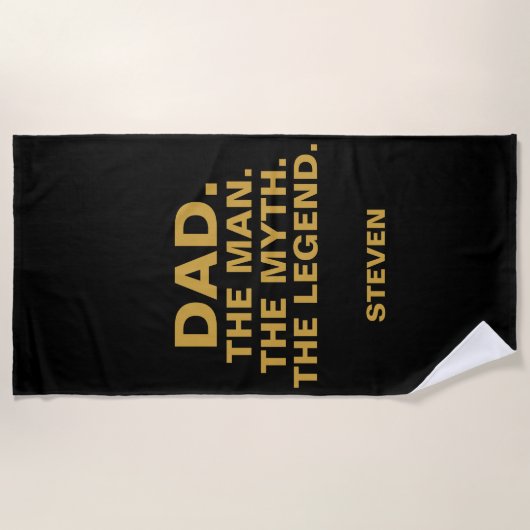 Vater Man Myth Legend Funny Zitat Personalisiert Strandtuch (Vorderseite)