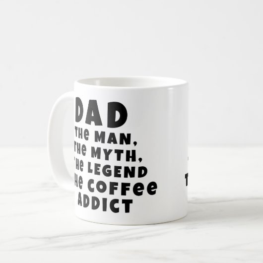 Vater Man Myth Legend Kaffee Addict Funny Vater Kaffeetasse (Vorderseite Links)