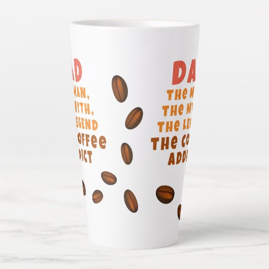 Vater Man Myth Legend Kaffee Addict Funny Vater Milchtasse (Vorderseite)